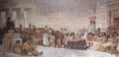 Alma-Tadema, Sir Lawrence Edwin Long,An Egyptian Feast (mk23) China oil painting art